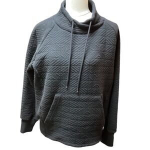 Marc NY Performance Womens XL Black Quilted Funnel Neck Pullover Sweatshirt